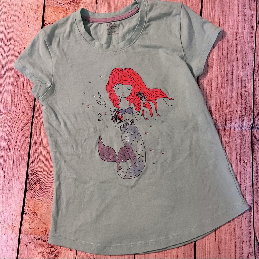 NWOT Falls Creek Mermaid / Rhinestone Tee size 10/12 Large